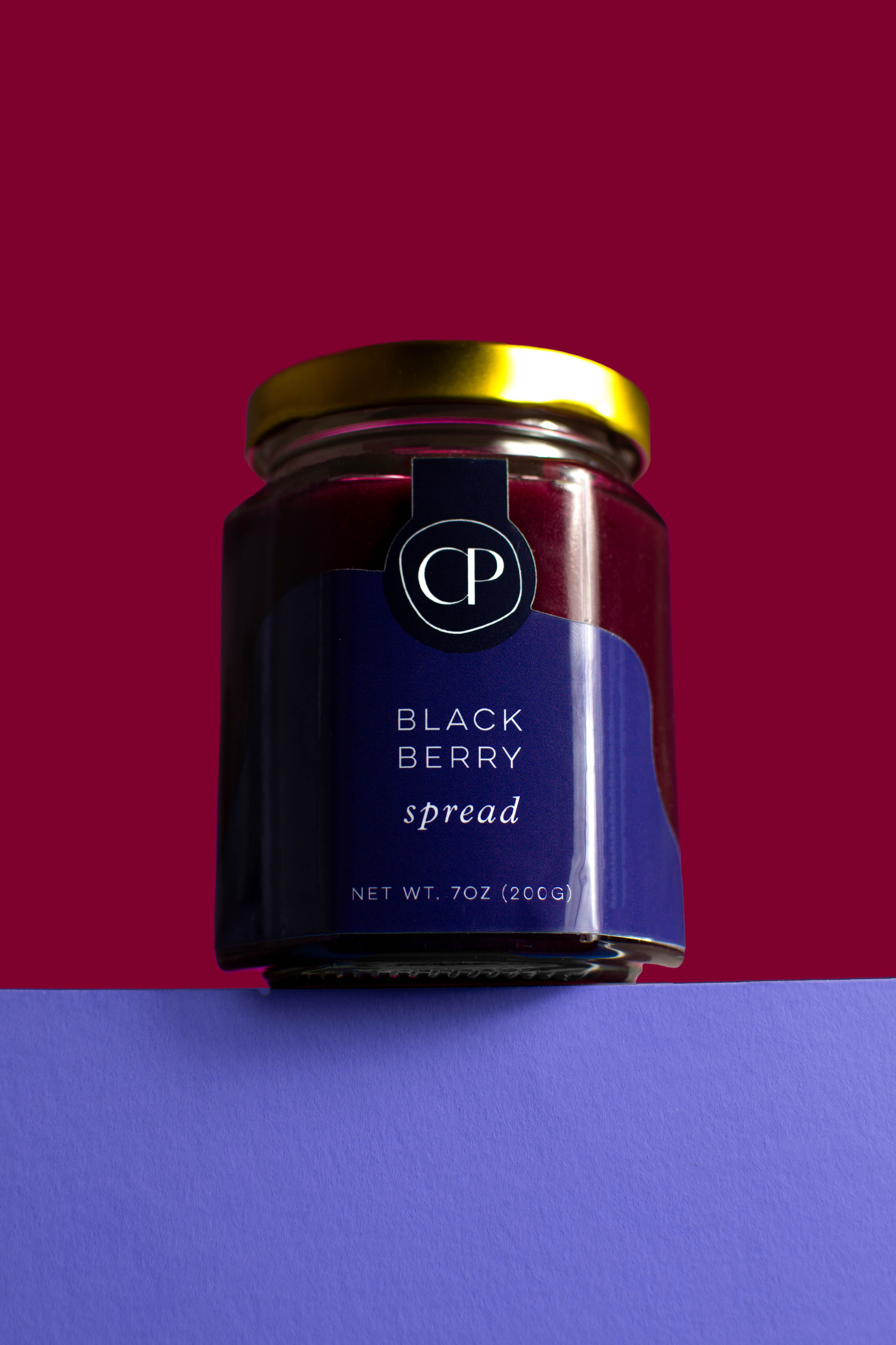 a product photo of CocoaPetite's blackberry spread